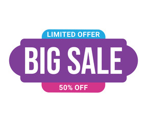 Big Sale Tag, Sale Discount tag sticker badge with percent, Super sale, Big sale, special offer badges and label ribbon.