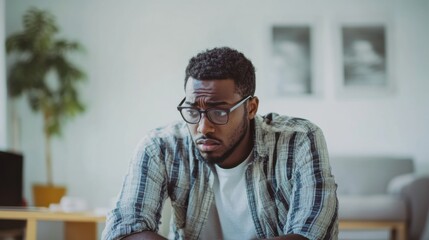 A worried user looking at a weather forecast showing a heatwave warning. Featuring stress and anxiety