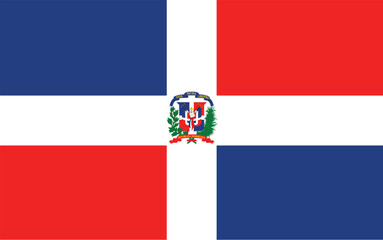 Fototapeta premium Nationall flag of The Dominican Republic. Vector illustration 