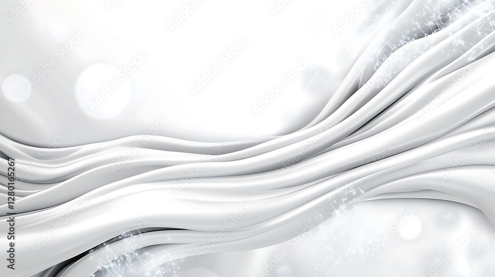 Poster abstract white fabric with soft lighting and bokeh