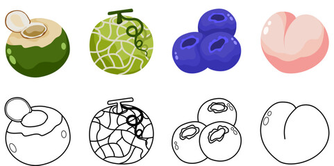 Set of fruits svg vector