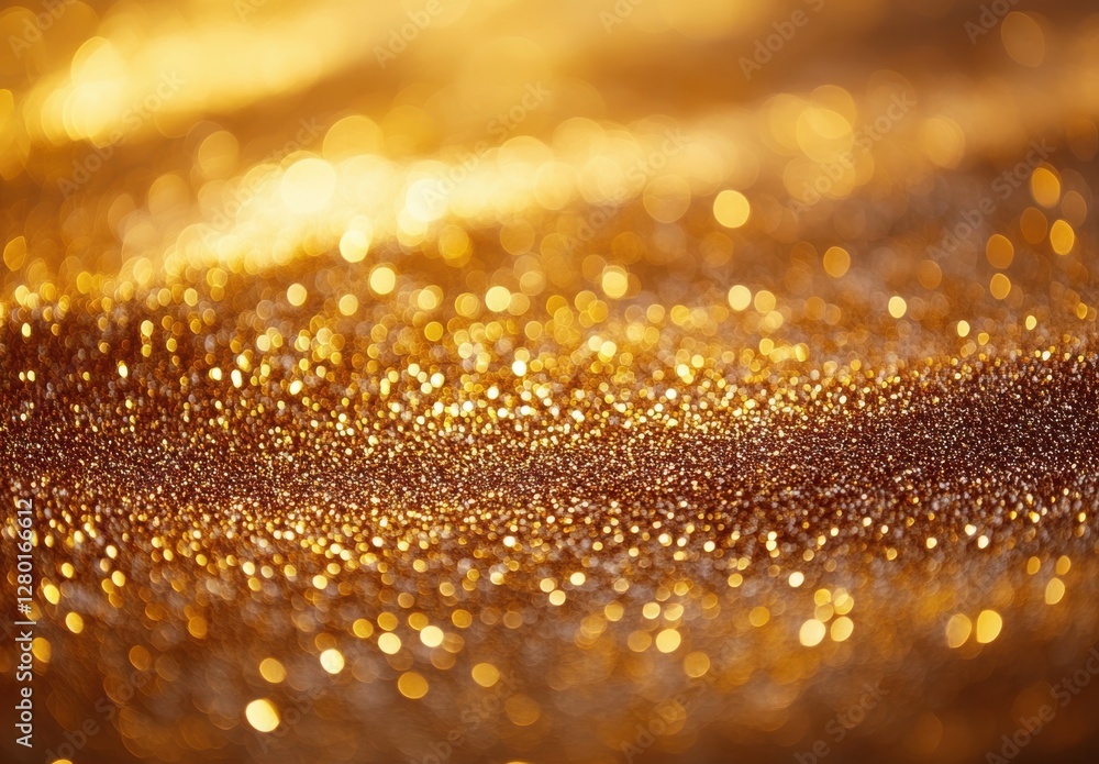 Poster golden shimmering background with sparkling bokeh lights creating a festive and warm atmosphere, ide