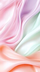 Pastel silk fabric waves in abstract fluid motion