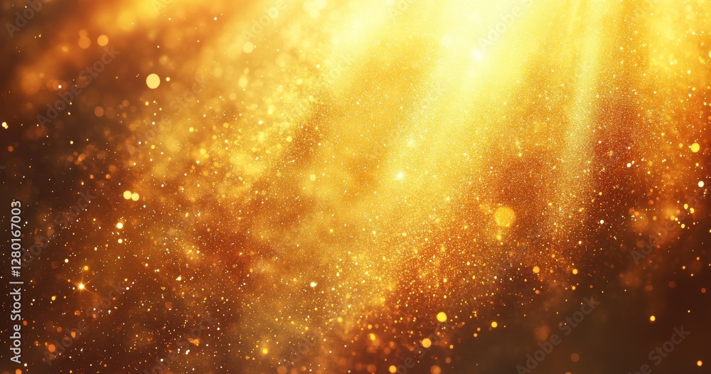 Aufkleber golden sparkles and light rays create a dreamy, glowing background perfect for design, textures, and