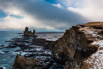 lóndrangar in a winter day