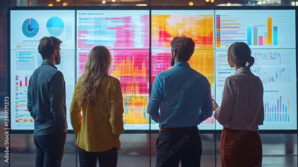 Aufkleber data analysis team collaborating on visual insights