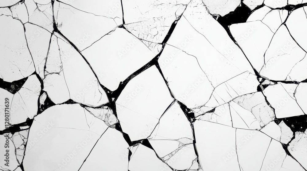 Poster a shattered glass pattern with a clean transparent look and realistic depth.