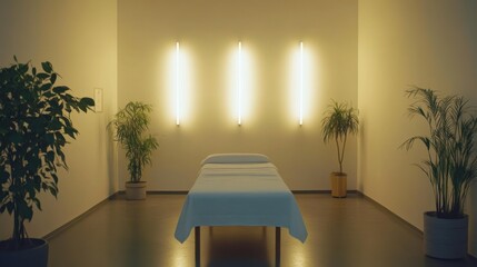 Nerve therapy treatment in a peaceful wellness center. Featuring recovery and comfort