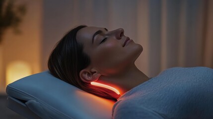 Fototapeta premium Nerve therapy treatment in a peaceful wellness clinic. Featuring healing and relaxation