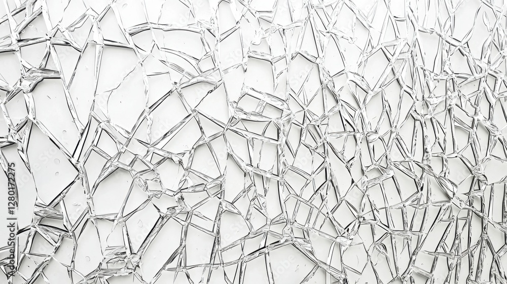 Poster a shattered glass pattern with a clean transparent look and realistic depth.