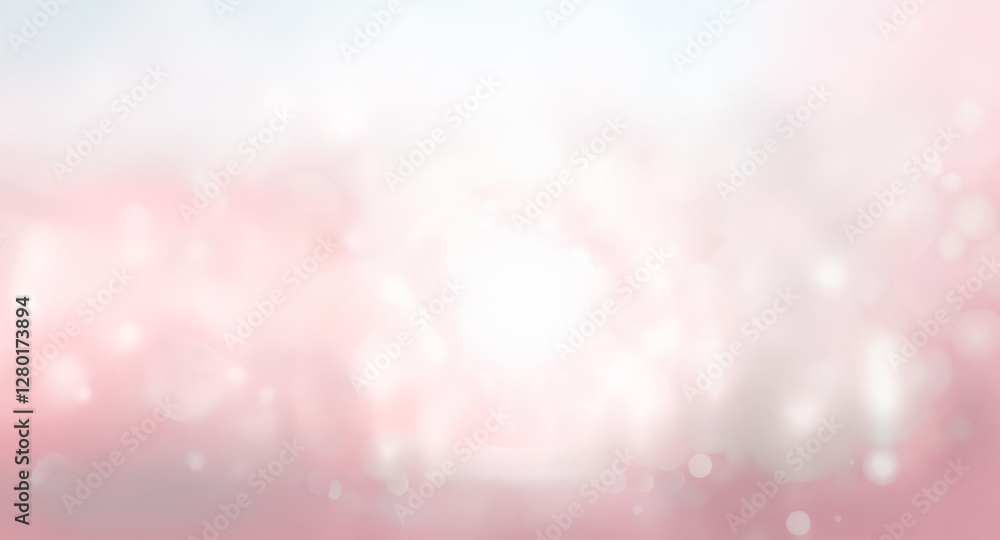 Aufkleber soft pink and white bokeh backdrop with a gentle gradient. blurred circles of light create a dreamy,