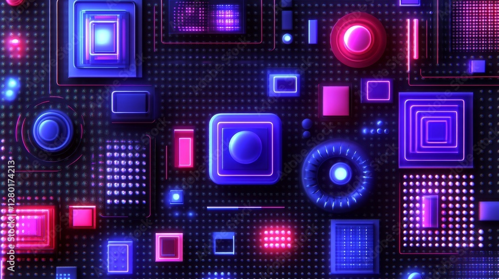Aufkleber abstract circuit board design with luminous elements for tech industry wallpaper background futurist