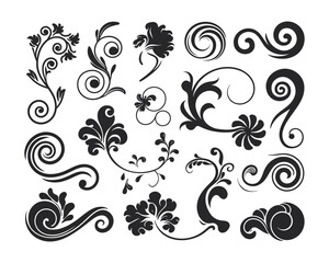 Elegant Spiral Swirl Silhouette Vector Template