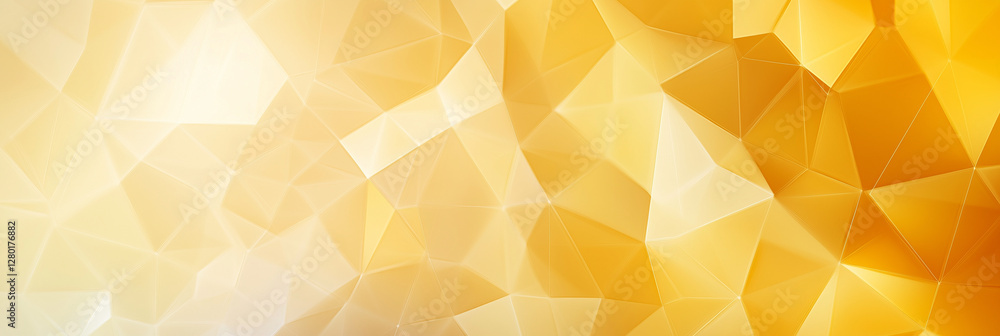 Poster yellow background with a lot of triangles. the triangles are of different sizes and are scattered th