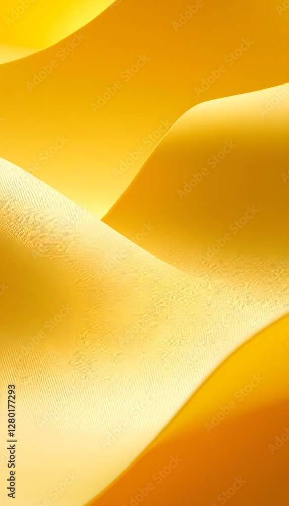 Poster abstract image showing smooth and curved flowing yellow shapes