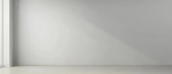 Minimalist interior space with empty white wall and floor for creative projects and work