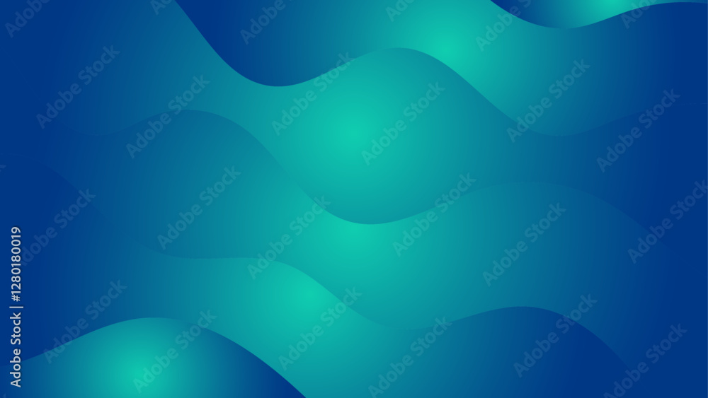 Poster Blue abstract Colorful gradient design. Fluid shape papercut style colorful design. Background with wavy surface with Tech glow from curved lines Design. Gradient Fluid Wave Banner Template