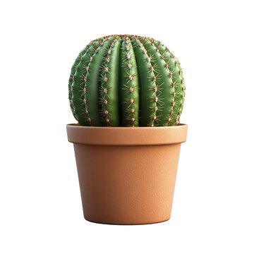 recommend clip art: Green cactus plant in a pot isolate on transparent background