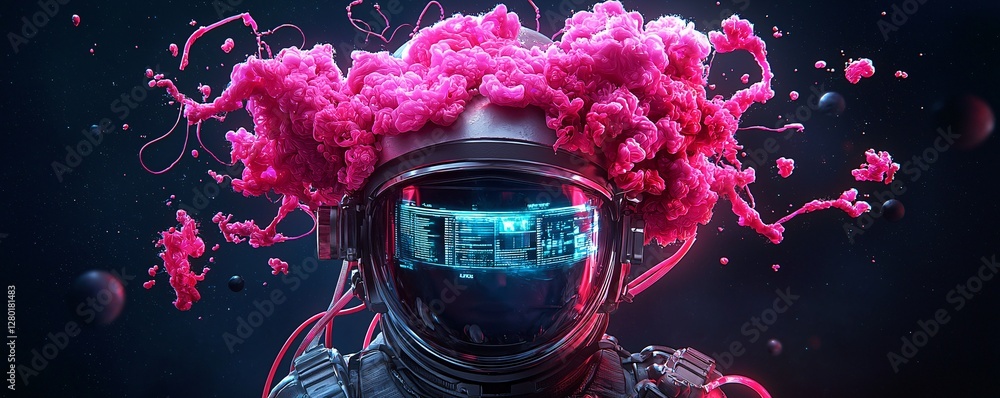 Poster an astronaut exploring an alien planet where elements of earth s reality merge with extraterrestrial