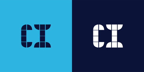 CI logo design with tile shape. Minimalist and modern vector illustration design suitable for business or brand