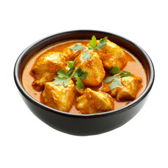 Chicken curry in a bowl. isolate on transparent background