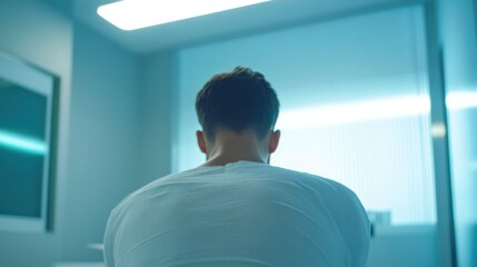 Nerve therapy treatment in a serene wellness room with a therapist. Featuring healing and relaxation