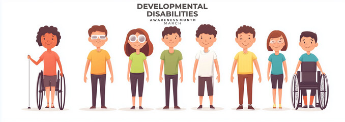 Developmental Disabilities awareness month. Developmental Disabilities concept illustration.