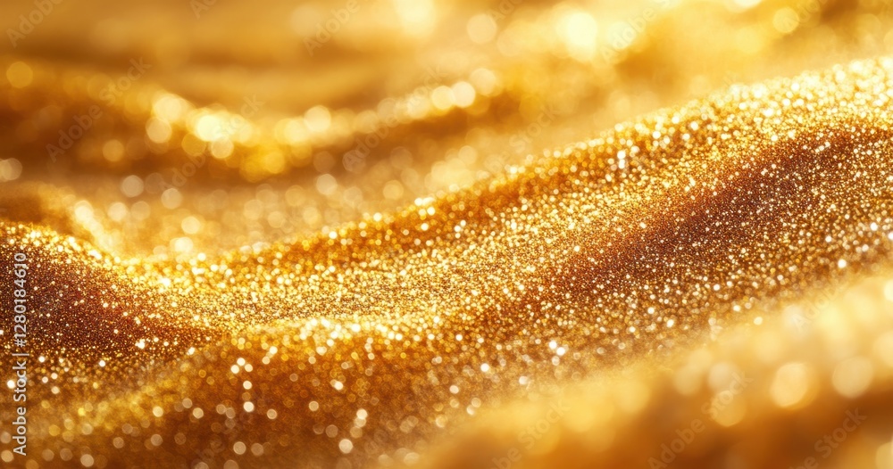 Poster shimmering golden surface with sparkling dust creating a luxurious and glamorous background in warm 