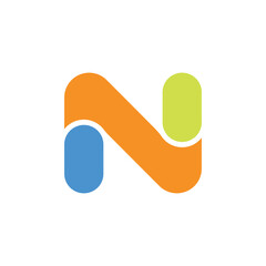N letter logo design concept illustration