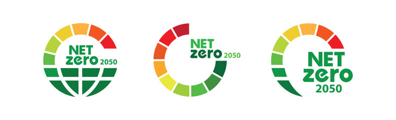 zero emission sign on white background	