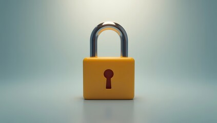 Fototapeta premium A steel padlock icon, locked for secure protection