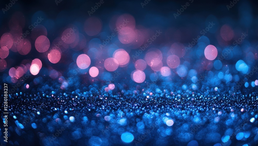 Aufkleber sparkling blue and pink bokeh background with shimmering lights for creative design projects and vis