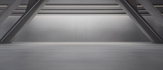 Obraz premium Modern industrial space with sleek lines and minimal design in a contemporary setting