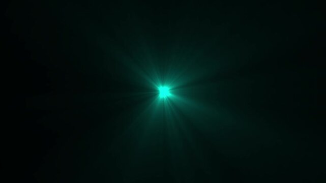 Dynamic light rays loop center flickering glow colorful star optical flare light animation.
