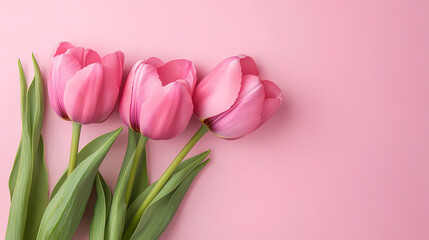 Pink Tulips Wallpaper: Soft Gradient Blossoms on Light Pink Background