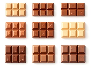 Assorted Chocolate Bars Delicious Confectionery Delightful Sweet Treats Indulgent Chocolate Variations