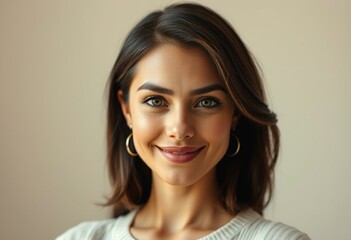 Naklejka premium Natural light portrait of a female with thick brows