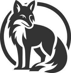 A fox standing protectively over something vector