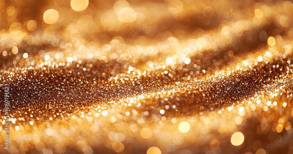 Poster sparkling golden glow with shimmering effects creating a mesmerizing background for creative and art
