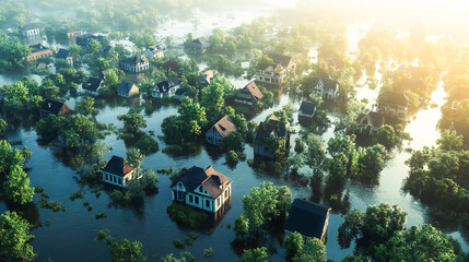 Flood disaster management presentations, educational materials on climate change, or marketing campaigns for insurance and recovery services related to natural disasters