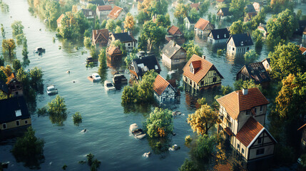 Flood disaster management presentations, educational materials on climate change, or marketing campaigns for insurance and recovery services related to natural disasters