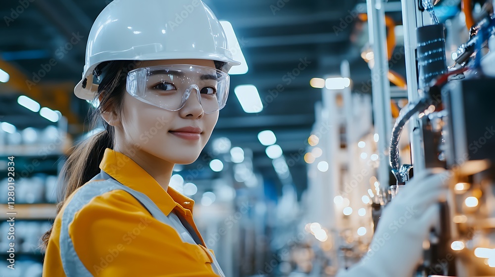 Poster working safely and efficiently in an industrial environment