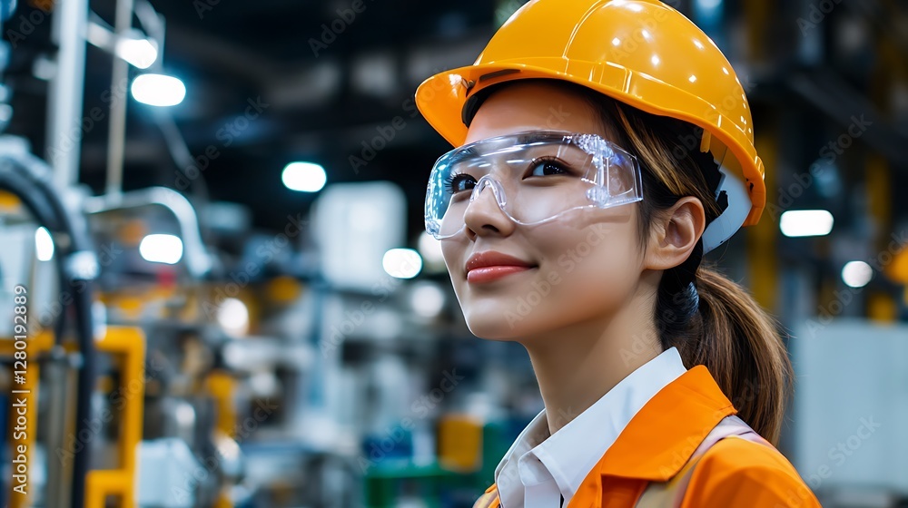 Poster working safely and efficiently in an industrial environment