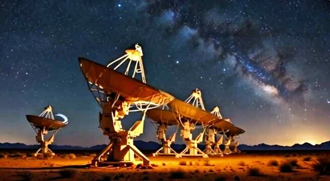 Massive Telecommunication Dish Aimed at the Sky 