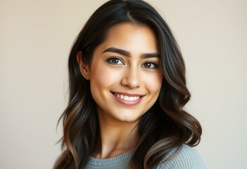 Fototapeta premium Female portrait with thick brows and soft lighting