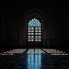 dark silhouette door to the mosque