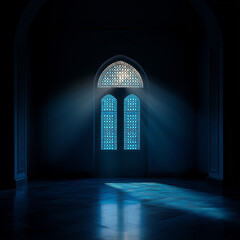 dark silhouette door to the mosque