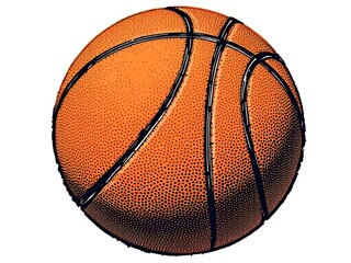 Obraz premium Orange Textured Basketball on White
