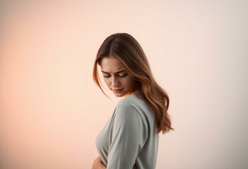Obraz premium Female portrait with ashamed expression
