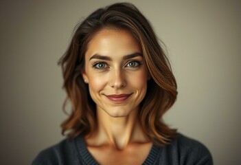 Fototapeta premium Photorealistic natural light portrait of a woman with thick brows